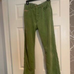 Celery Green Velour Jeans